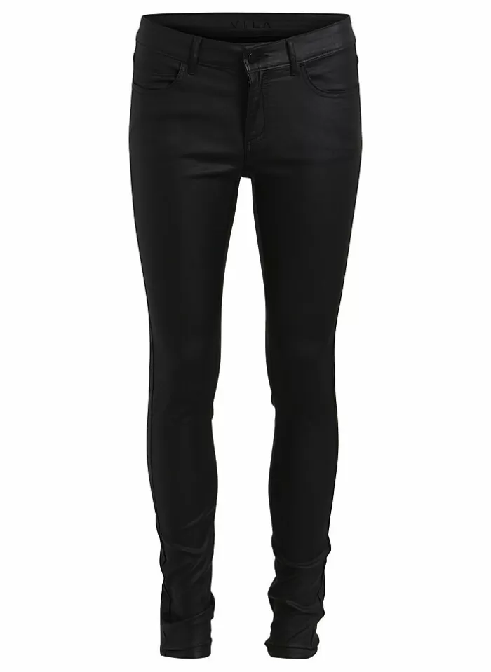 Vila Bestsellertopbroek Van - Vicommit Leatherlook black coated Best Sale