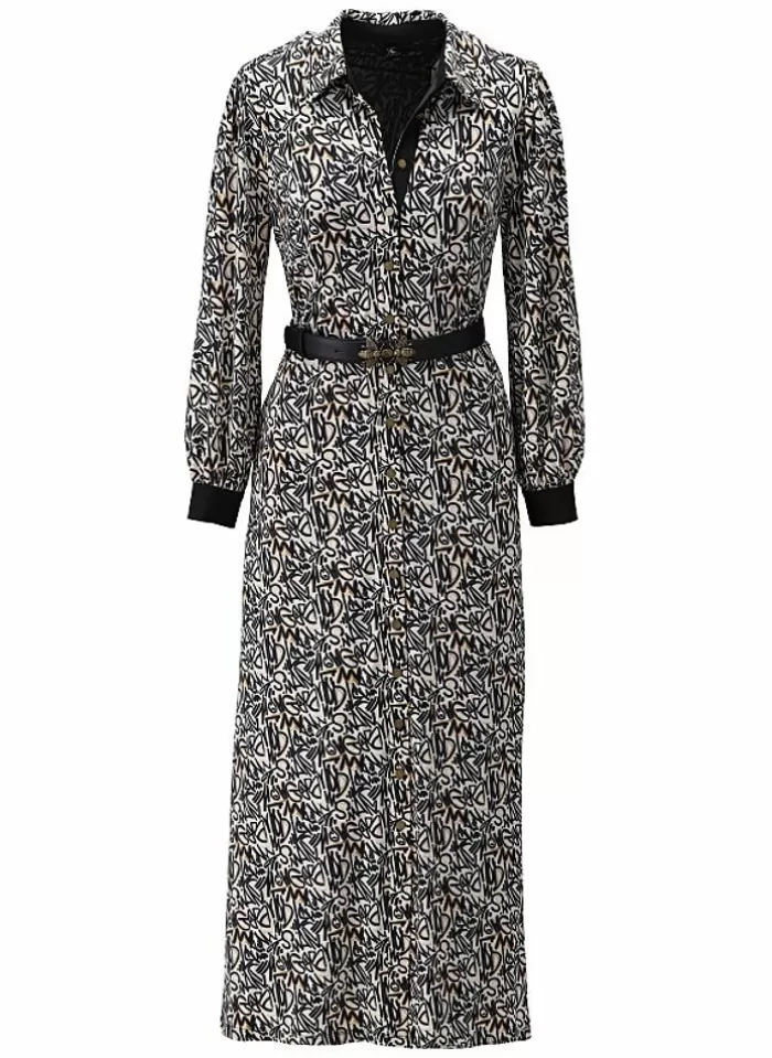 K-design Kleed X131 Maxi Jurk Met Tekst Print En Riem (Geleverd) p629 Cheap