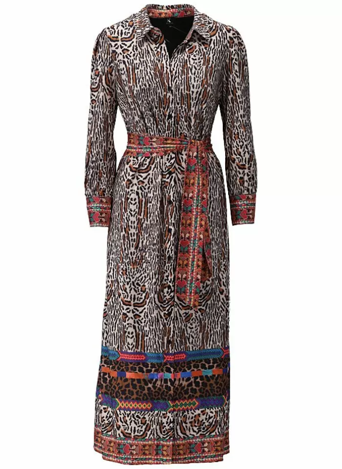 K-design Kleed X345 Maxi Jurk Met Luipaardprint En Zakjes (Pre Order) p651 Hot