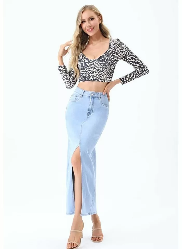 Musthaves Jeansrok Light Licht blauw Cheap