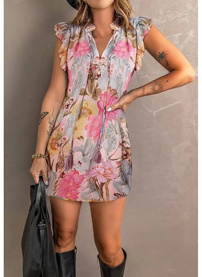 Musthaves Kleed Floral Pink - combi Discount