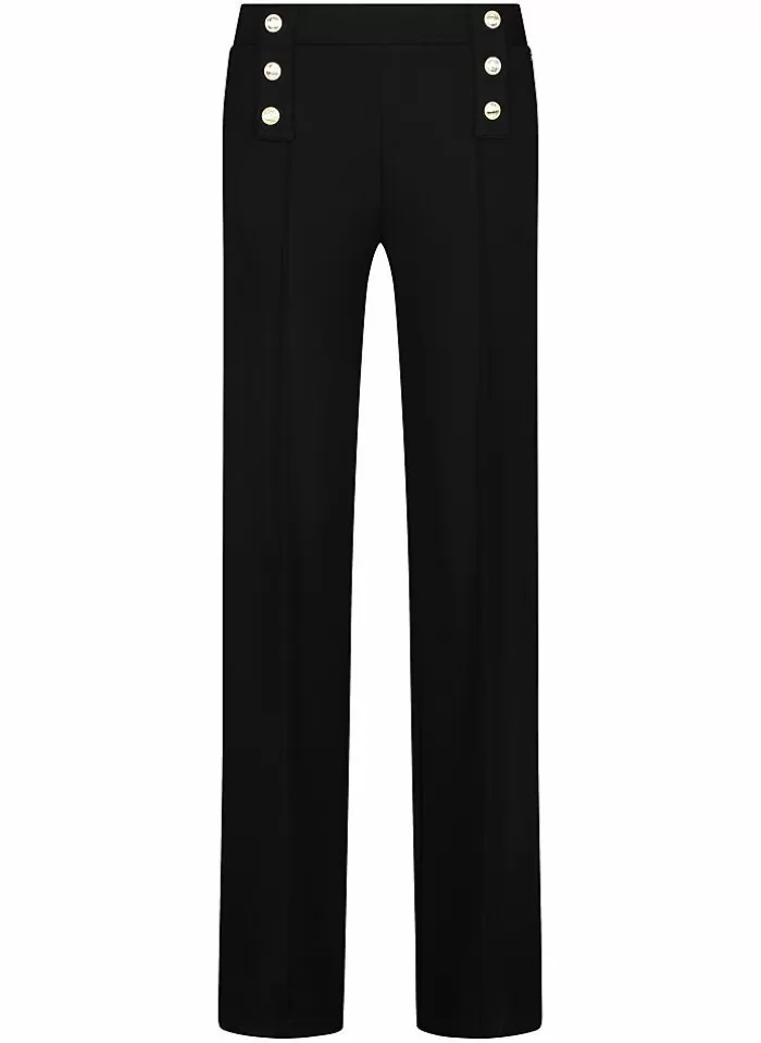 Tramontana Broek Wide Leg Sailor Details 8 zwart Clearance