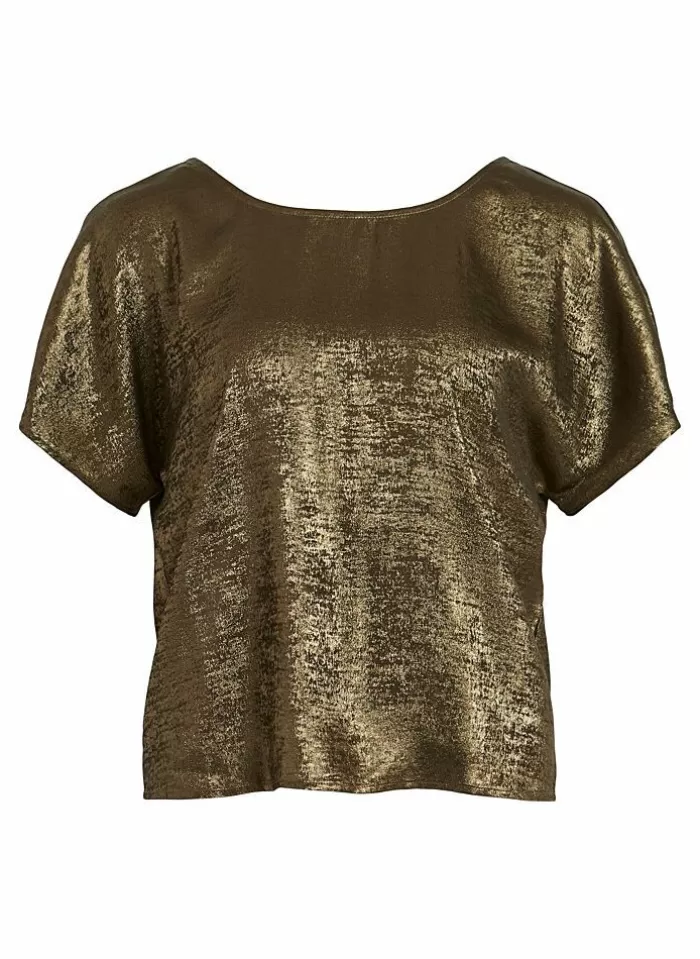 Vila T-Shirt Van - Metalla Olive AOP metal Clearance