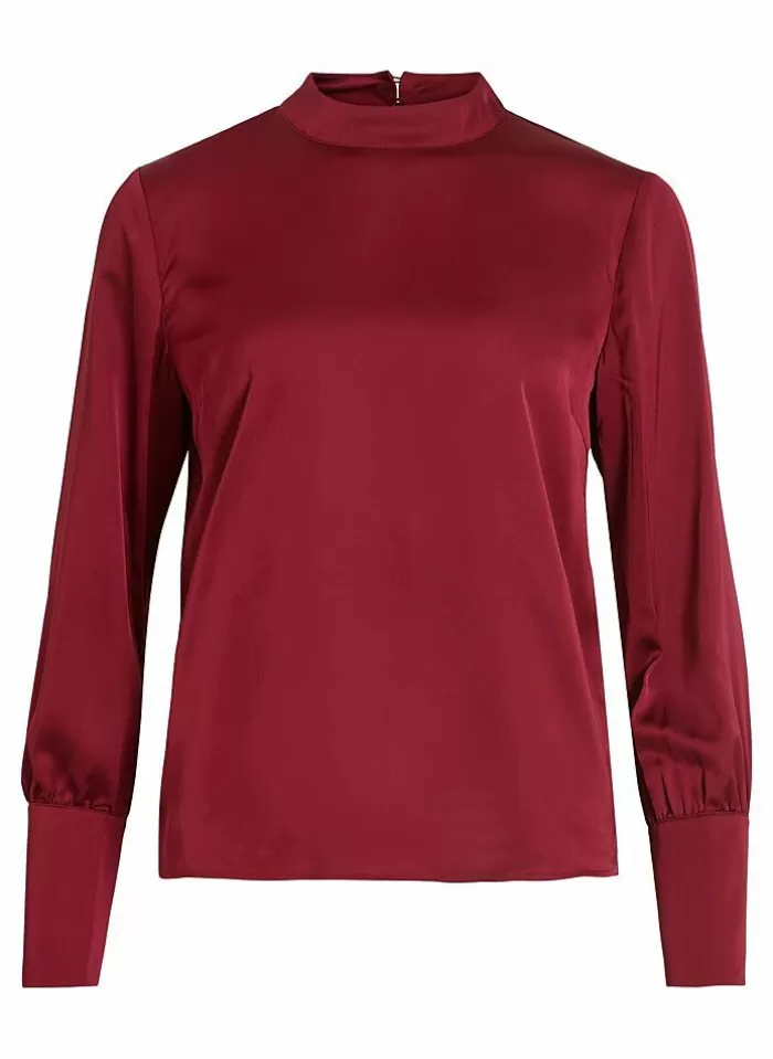 Vila Bloes Ellette Highneck (Noos) beet red Discount