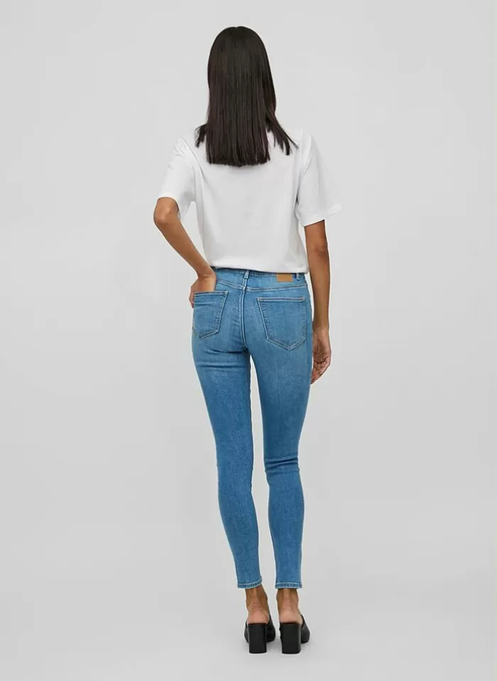 Vila Jeans Visarah Skinny (Noos) medium blue denim Flash Sale