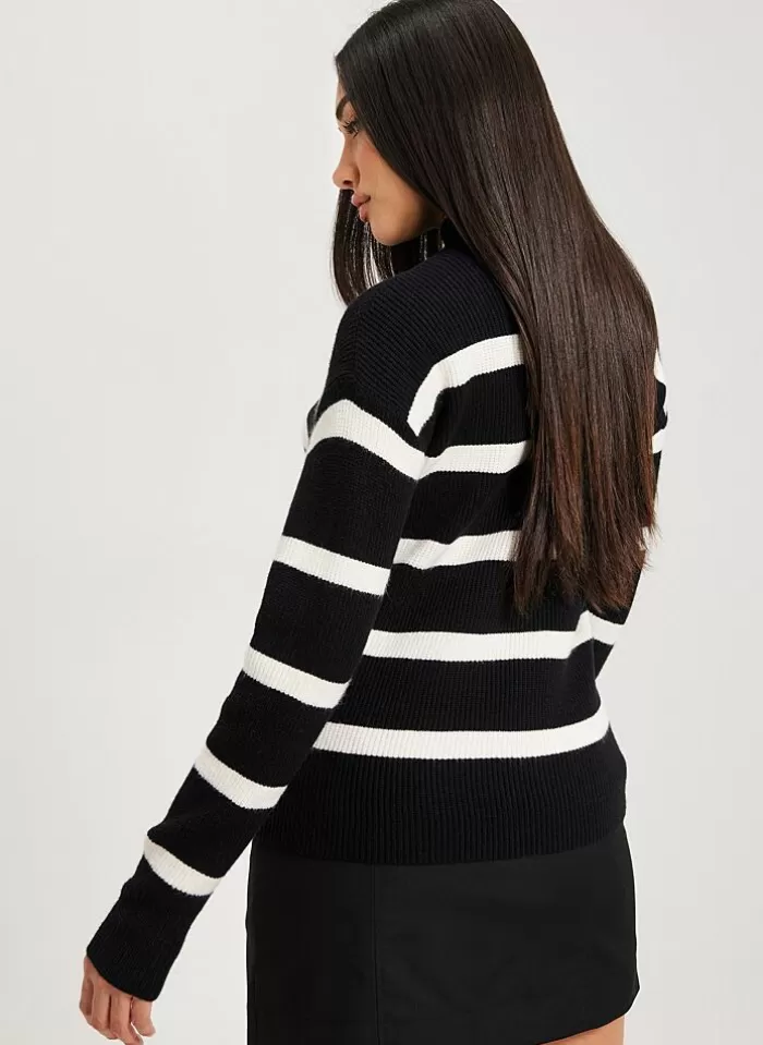 Vila Pull Ril Mockneck (Noos) zwart/wit Store